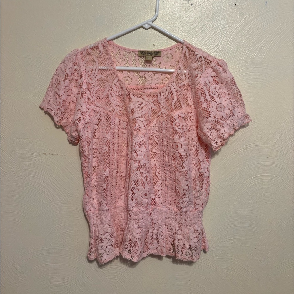 Nine West Blush Lace Blouse - Picture 2 of 9